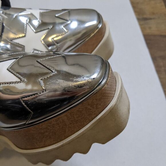 STELLA McCartney Elyse platform star shoes silver white wood - Picture 5 of 12
